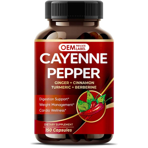 Cápsulas de Pimienta Cayenne OEM con Jengibre, Canela, Cúrcuma, Berberina y Bergamota Cítrica, Suplemento para el <span class=keywords><strong>Bienestar</strong></span> General - Product Image 1