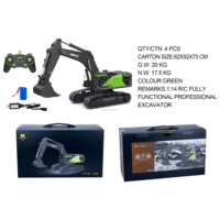 Huina1593 1:14 Excavatrice RC en alliage, véhicule de construction télécommandé, jouet 22CH, grande camionnette RC, simulation d'excavatrice, cadeau pour enfants