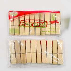 Pinces à linge multifonctionnelles en bambou, lot de 10, articles ménagers, provenant des magasins Yiwu à un et deux yuans. - Product Image 1