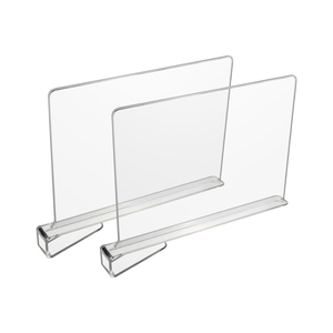 Lot de 2 séparateurs d'étagères de placard en plastique acrylique transparent <span class=keywords><strong>Séparateur</strong></span> de rangement pour supermarché Organisateur de <span class=keywords><strong>bibliothèque</strong></span> pour la maison - Product Image 3