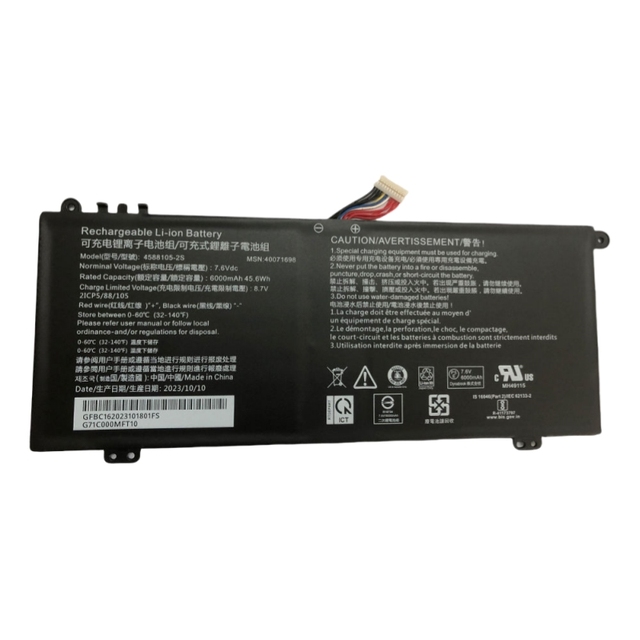7.6V 45.6Wh 6000mAh 4588105-2S Battery Replacement for Dynabook Satellite Pro C50-H-112 40071698 Laptop
