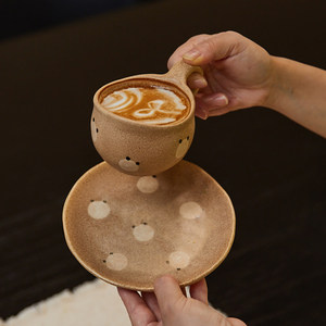 Set di Tazze da Caffè Fatte a Mano con Motivo Vintage di Orsetti, Adatte per Microonde e Lavastoviglie, Piccole e Graziose per Tè e <span class=keywords><strong>Acqua</strong></span> - Product Image 1