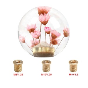 JDMotorsport88 Universal JDM Round Ball <strong>Crystal</strong> Real Flowers Manual Gear Shift <strong>Knob</strong> Shifter - Product Image 1