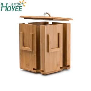 Tè Casella di Visualizzazione di Bambù Dell'organizzatore di Immagazzinaggio, 4 Vano di Legno Supporto bustina di Tè - Product Image 3