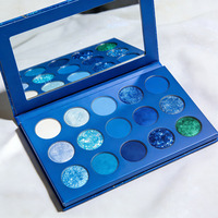 Palette de fards à paupières de luxe à haute pigmentation, 15 couleurs, mat et scintillant, logo personnalisé, végétalien