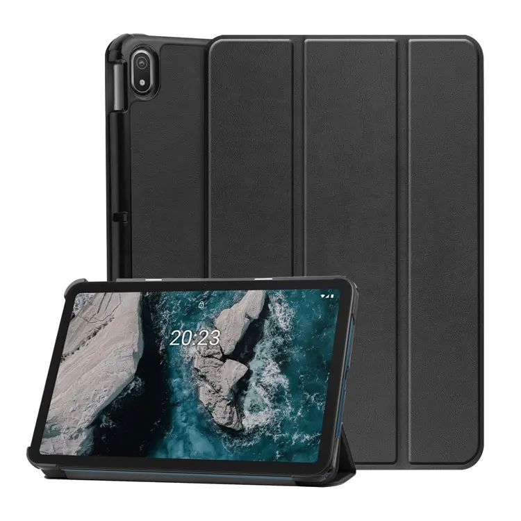 Slim Trifold Stand PU Leather Smart Cover Hard tablet Case for Nokia T20 10.4 inch 2021 TA-1392