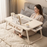 Support portable pour ordinateur portable/tablette AOR réglable, multifonctionnel, pliable, moderne, couleur personnalisée, MDF, logo personnalisé pour la chambre à coucher