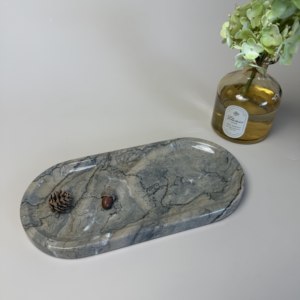 Porta Incienso y Bandeja Difusora de Aromaterapia de Mármol Natural Pulido de Lujo con Plato para Esencias - Product Image 3