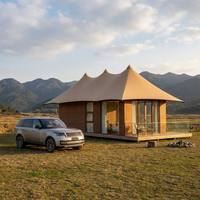 Tente de glamping modulaire 1050g en PVDF imperméable avec paroi vitrée pour complexe de luxe