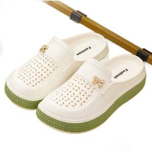 Sandalias de Mujer Tipo Zueco con Suela Gruesa, Transpirables, de EVA, con Diseño Calado y Bloques de Color, Estilo Casual - Product Image 5