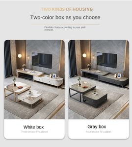 Meuble <span class=keywords><strong>TV</strong></span> moderne en pierre avec armoires de rangement Gestion des câbles télescopique pour salon Chambre à coucher Meubles de maison - Product Image 4