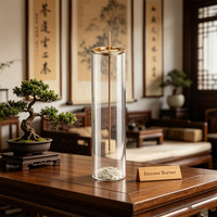Support de parfum en métal inversé de style industriel avec tube en verre pour articles de décoration intérieure