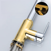 Robinet de cuisine moderne en laiton flexible et extractible, Robinet de lavabo rotatif en acier inoxydable pour légumes, Robinet d'évier de cuisine