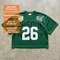 T-shirts pour hommes personnalisés, coupe ample, jersey 280 GSM, maille respirante, manches courtes, été, broderie, appliqué, imprimé