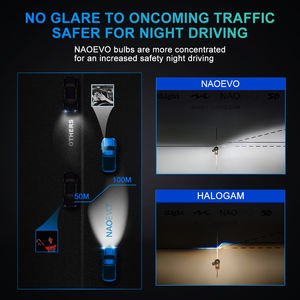 Nailnao — ampoules de voiture à haute luminosité Led, H4, H7, H11, 12000lm/paire, 100w/paire, tailles lumineuses, de conduite - Product Image 5