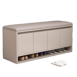 Sgabello Moderno Semplice in Legno Massello per Cambio Scarpe, Mobiletto Basso Integrato, <span class=keywords><strong>Scarpiera</strong></span> Piccola Antipolvere per Ingresso Soggiorno - Product Image 1