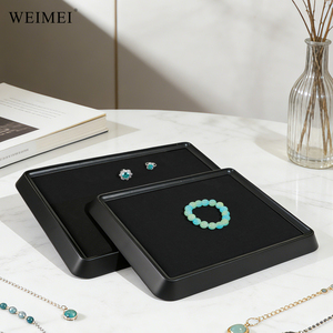 WEIMEI Custom Logo Wholesale Premium All Black plastic Interior <b>Necklace</b> Earring Counter Top Jewelry Showcase Tray - Product Image 3