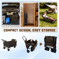 Chariot pliable d'extérieur 200 kg en gros, chariot robuste en acier au carbone avec porte-gobelet, idéal pour la plage