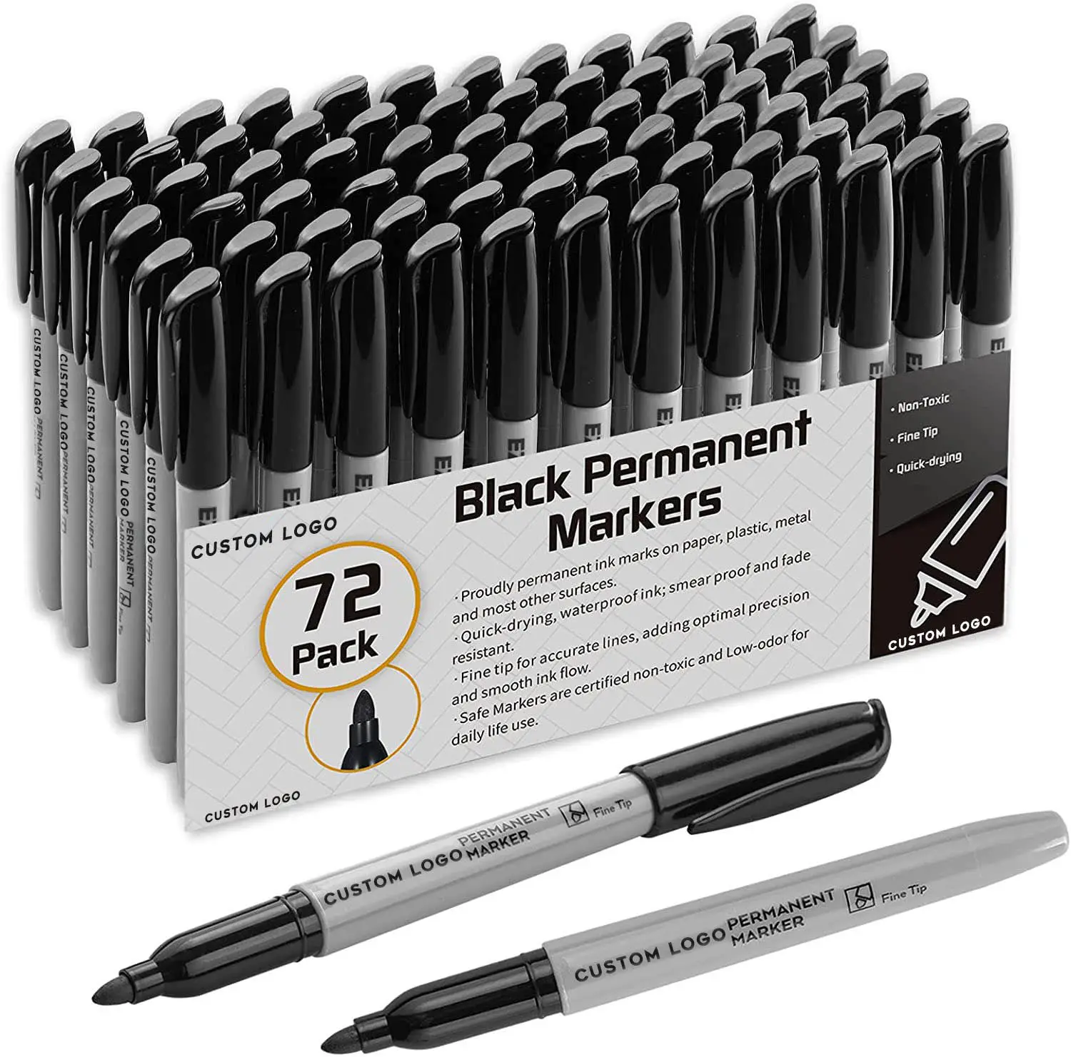 Black Oil Based Permanent Waterproof Marker Pen DIY Art Marker for School and Office Supplies