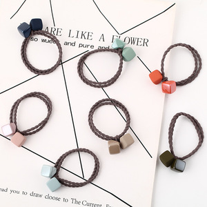 Nuevo lazo para el cabello de goma esmerilada estilo coreano, linda banda cuadrada para el cabello, lazo para el cabello, accesorio para el cabello para mujer, venta al por mayor. - Product Image 3