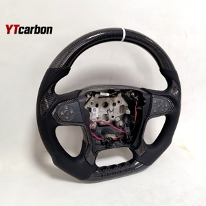 YTcarbon pour <span class=keywords><strong>Silverado</strong></span> Tahoe Suburban Racing Style Premium Volant chauffant en fibre de carbone personnalisé - Product Image 2