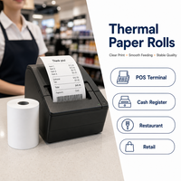Kertas Gulung Printer Thermal untuk Kasir Usaha Kecil 35-80GSM Pulp Kayu OEM Grosir