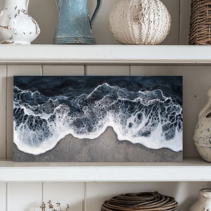 Impression murale sur toile personnalisée, <span class=keywords><strong>d</strong></span>écoration murale de Noël, vagues, paysage, nature morte, <span class=keywords><strong>aquarelle</strong></span>, 1 pièce - Product Image 2