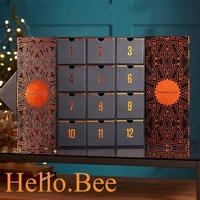 Beauté personnalisé rose muti-fonction 12 jours calendrier de l'avent ramadan boîte date stockage magnétique boîte cadeau pour bonbons cookie chocolat