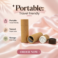 Emballage en tube de papier écologique personnalisé, résistant à l'huile, conteneur en carton biodégradable pour déodorant, baume à lèvres en stick