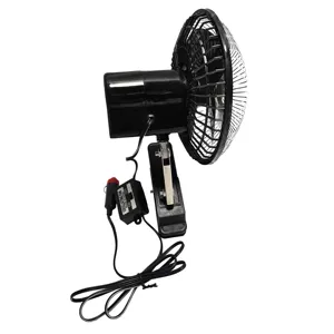 12V/24V 6-inch Front Mesh Metal Rear Mesh Plastic Square Switch Powerful And Quiet Car Clamp Fan