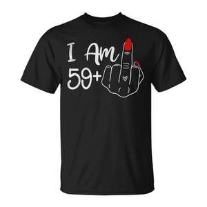Camiseta para mujer I Am 59 Plus 1 Middle Finger 60Th Birthday - Product Image 1