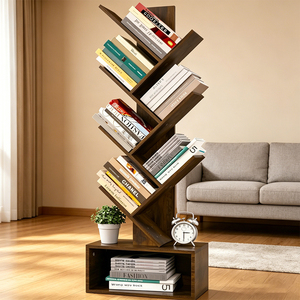 Étagère de présentation en bois massif écologique avec base de rangement intégrée, idéale pour le salon, la chambre et les espaces urbains compacts - Product Image 1