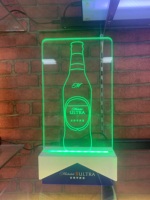 Exhibidor de Botellas Acrílico LED Moderno Preensamblado, Soporte Levitante para Vino
