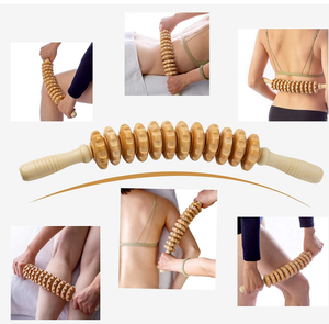 Rodillo de madera curvado de 40cm, herramientas de masaje Manual para celulitis, punto de gatillo, rodillo de liberación muscular, Guasha, masajeador - Product Image 3