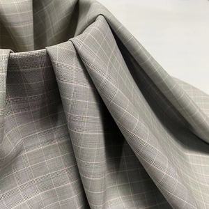 Wholesale Worsted Woven Yarn Dyed <strong>Wool</strong> Polyester Plaid Suit <strong>Fabric</strong>