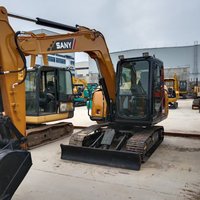 Pelle hydraulique Sany SY75C Pro d'occasion à forte force de creusement, moteur Isuzu, poids opérationnel de 7 tonnes, flèche renforcée pour la préparation de sites résidentiels