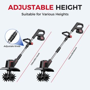 Cordless Tiller for Gardening Battery <b>Powered</b> Mini Cultivator 20V 3.0Ah Soil Cultivation PT13-002 Lightweight Design Easy to Han - Product Image 2