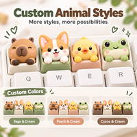 Ensemble de touches de clavier mécaniques personnalisées en PVC 3D, figurines d'anime mignonnes, renard, panda, chat, lapin