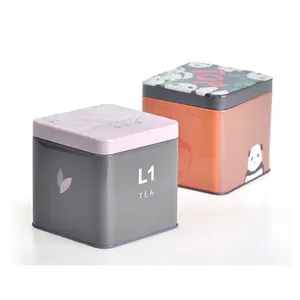 Изготовленный на заказ дизайн, 250 г, металлическая квадратная коробка для рассыпного чая, жестяная коробка, жестяная коробка с крышкой