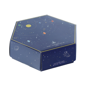 Customized hexagonal cookie packaging box, candy creative hexagonal packaging box lid-bottom telescopic box for cosmetics scarf
