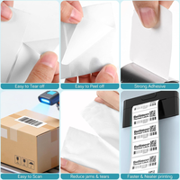 Rollo de Etiquetas Térmicas Directas Blancas de 2"x1", Autoadhesivas, Impermeables, para Códigos de Barras, Códigos QR, Precios, Almacenamiento, Organización, Etiquetas para Frascos