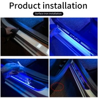 Plaque de seuil de porte LED acrylique personnalisée pour voiture, avec logo USB et éclairage de bienvenue coloré en mouvement