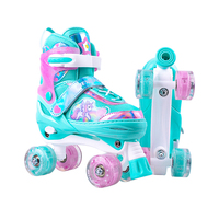 METROLLER Vente en gros d'usine Prix bas en stock Patins à roulettes quad à roues en PU clignotantes réglables pour enfants