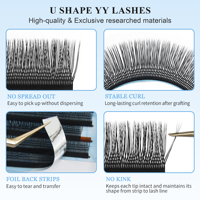 Extensions de cils synthétiques semi-faites à la main GLAMLASH UYY U 3D 4D 5D CDMLU Faux cils en forme de U