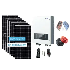 SUNFUTURE-sistema de paneles solares en red, 20kw, Sistema solar portátil para electricidad doméstica
