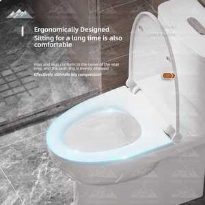 Inodoro de Cerámica de Una Pieza con Base Cuadrada Geométrica Moderna Wayon para <span class=keywords><strong>Baño</strong></span> de Apartamento de Lujo - Product Image 5