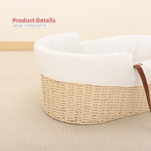 Ventes chaudes Panier de Moïse en corde de papier personnalisé avec doublure et matelas Confortable Multifonction Doux pour les enfants de 0 à 12 mois - Product Image 4
