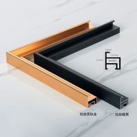Marco de Aluminio Ultra Delgado de 0.6cm para Cuadros, Marco Flotante para Lienzos, Marco Metálico Profundo para Decoración de Arte Mural, Acabado Dorado Cepillado y Negro, Venta al Por Mayor