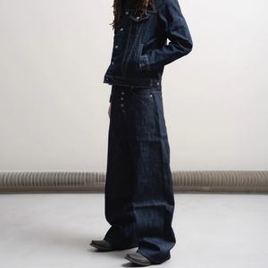 Jeans de Hombre Holgados de Mezclilla Cruda 100% Algodón de Tiro Medio con Dobladillo, de Alta Calidad, Estilo Baggy, Venta al por Mayor - Product Image 5