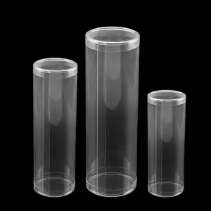 Plastic Sweet Cylinder Boxes Small Round Fill Candy Clear Food Grade Plastic Container